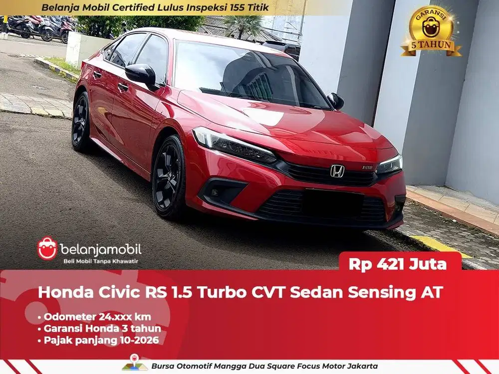 [ GARANSI 5TH ] Honda Civic RS 1.5 Turbo CVT Sedan Sensing 2024 2025