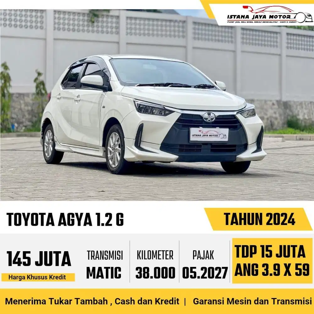 [FACELIFT] Toyota Agya 1.2 G Automatic 2024 Putih