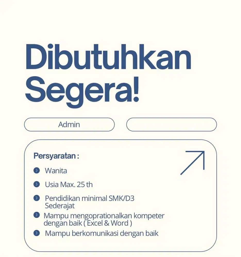 Dibutuhkan Segera - Admin