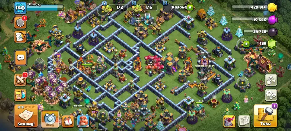 COC TH 14 semimax, bisa ganti email