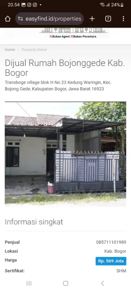 Dijual Rumah cluster Transboge Village