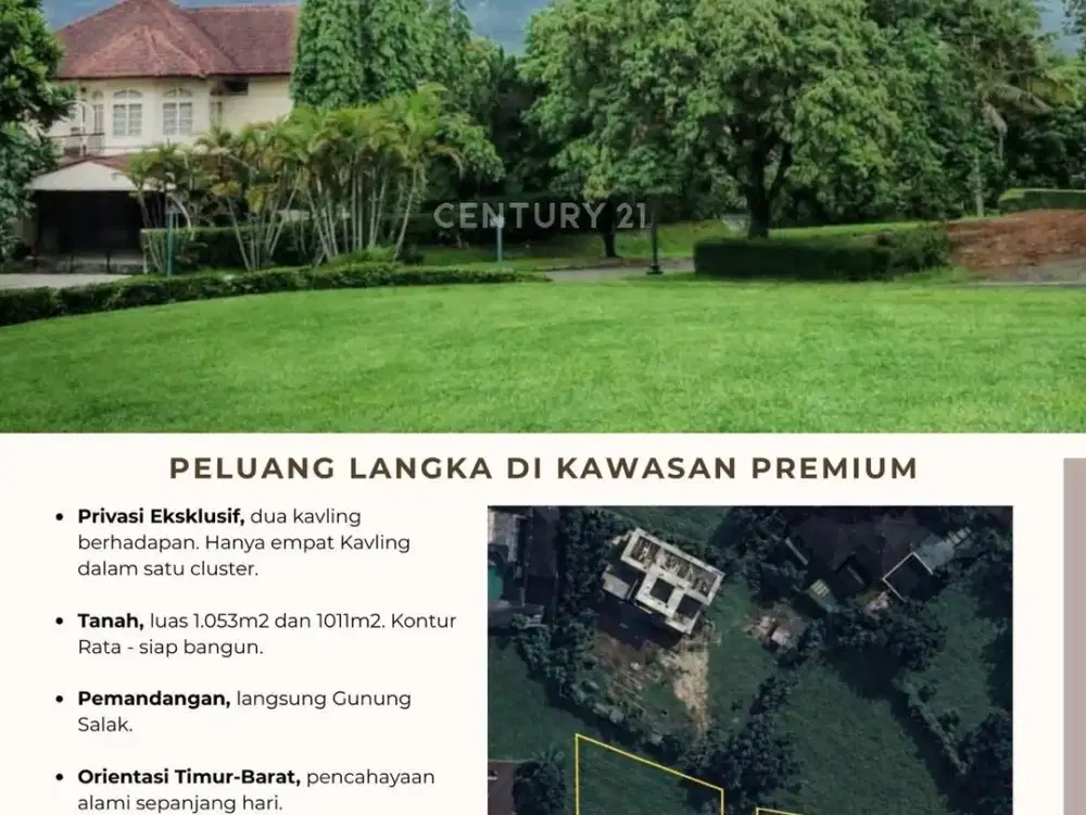 Tanah Luas 1011 M2 Dengan Pemandangan Indah Di Rancamaya Bogor