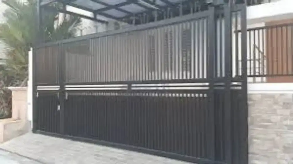 Pintu pagar minimalis anti karat 2113