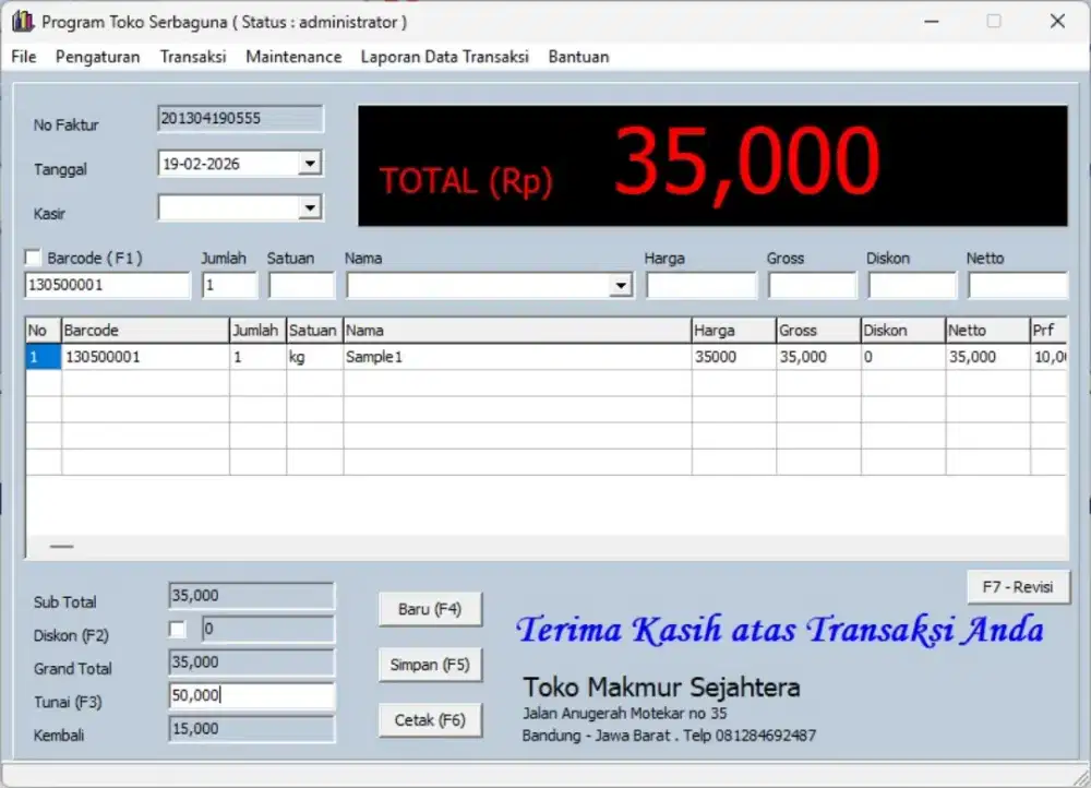Jual APLIKASI KASIR / PROGRAM TOKO – Solusi untuk Semua Jenis Usaha