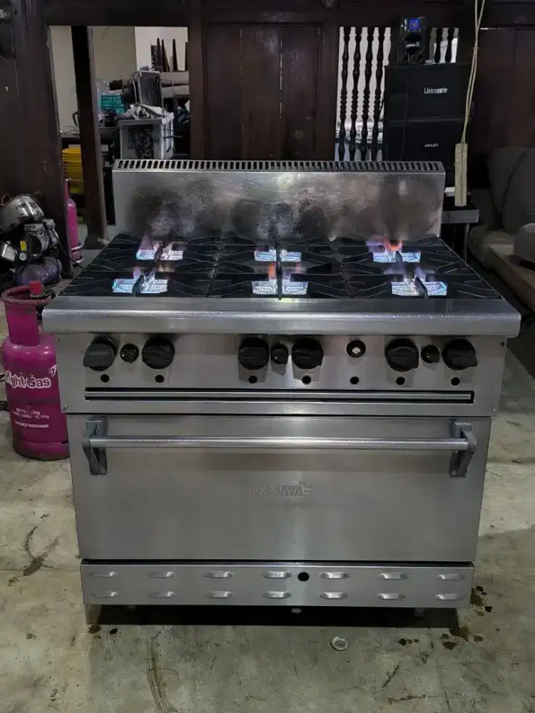 Stove 6 burner medium pressure BERJAYA with oven, thermostat oven off