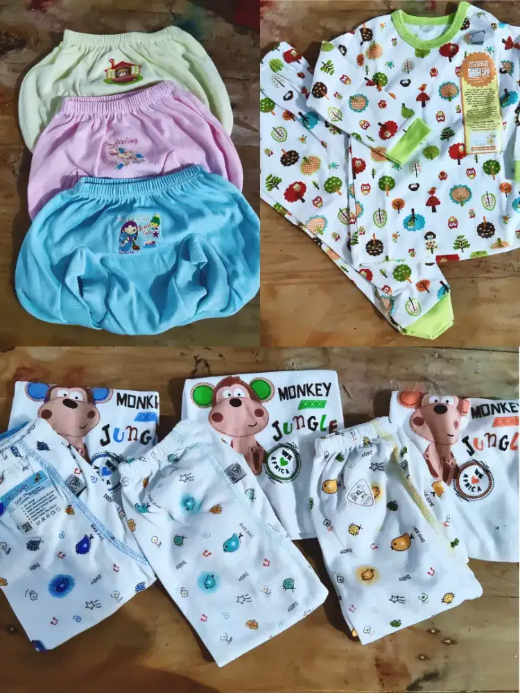 Setelan Bayi - Baju Lengan Panjang+pendek - Celana Pendek | Baju Bayi