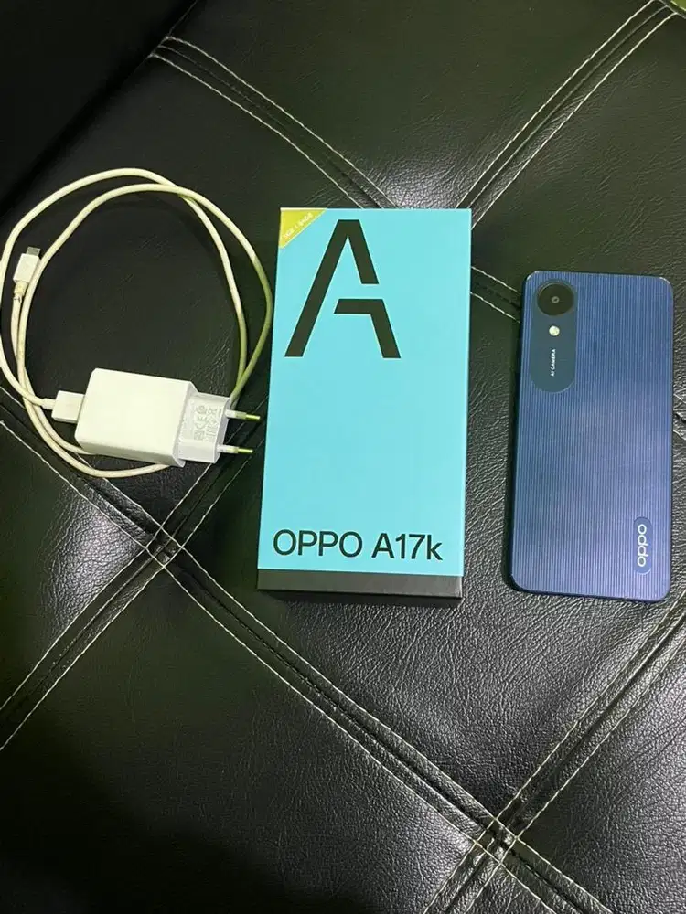 OPPO type A17K warna Biru, FULLSET likenew