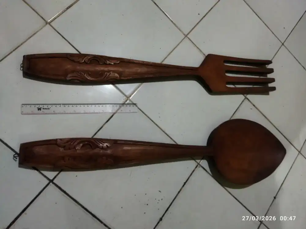 Vintage jati ukir antik dim 1 meter