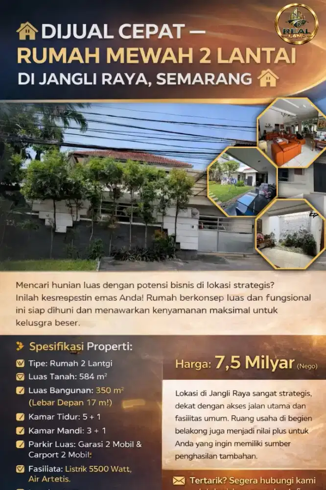 RUMAH MEWAH DIJUAL DAERAH JANGLI RAYA SEMARANG