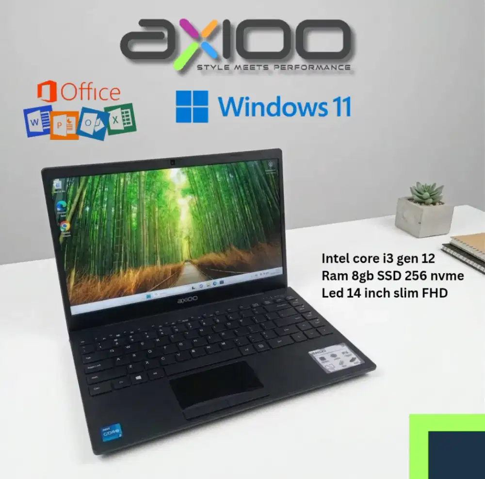 Laptop axioo mybook z6 Intel core i3 gen 12 8/256 nvme siap pakai
