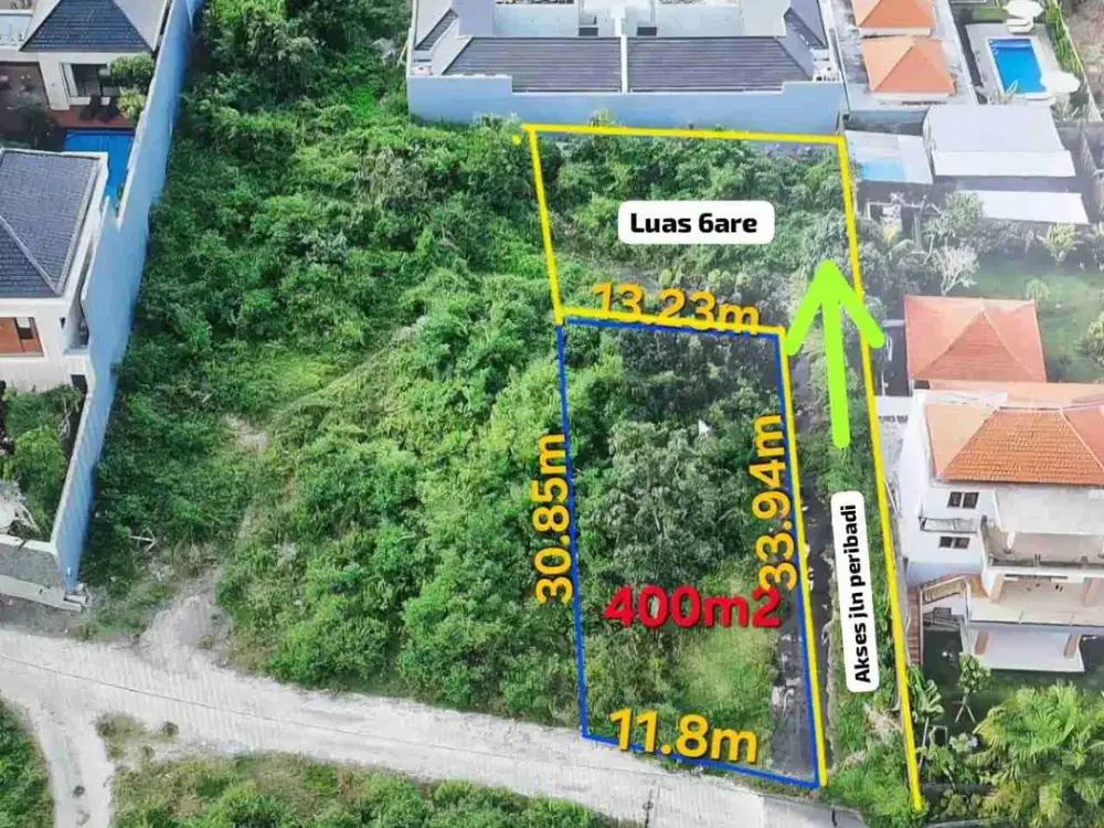 free hold land 400m2 toyaning Ungasan Idr 7,750mill/m2