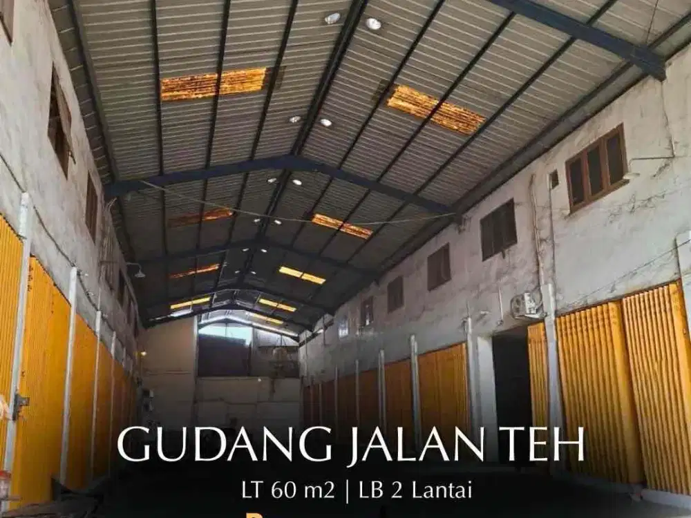 Disewakan gudang jalan Teh dekat pasar atom surabaya busa untuk kantor atau gudang
