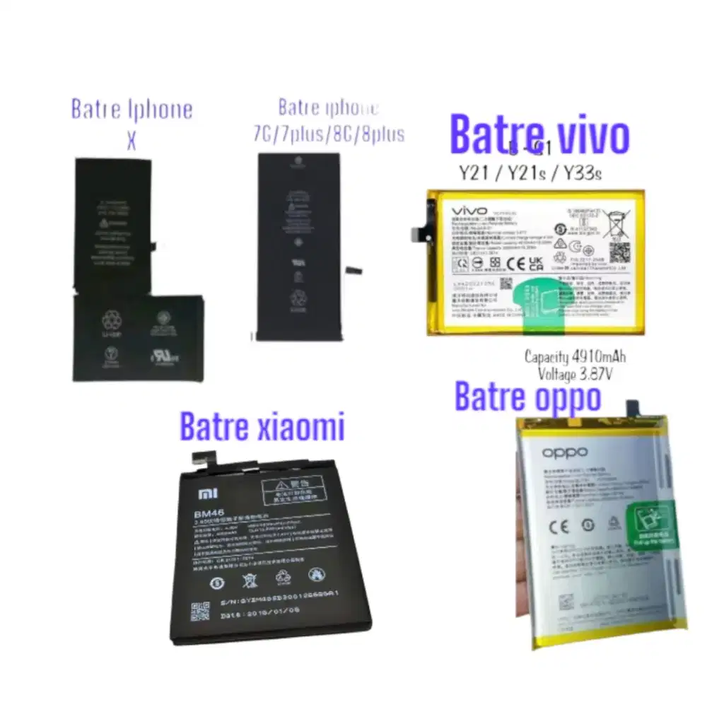 Menjual Batre iphone dan android  Langsung selesai