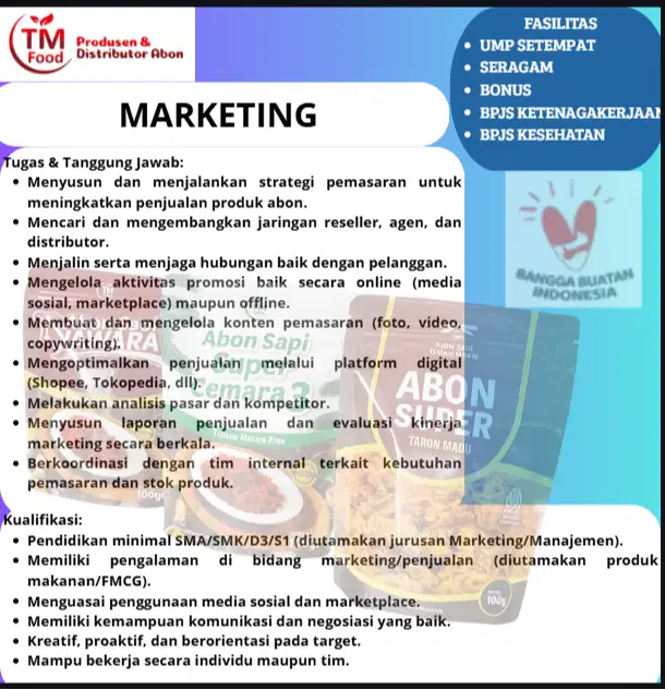 LOKER POSISI MARKETING