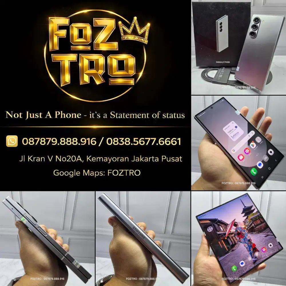 Samsung Galaxy Z Fold 6 12/256GB Silver Fullset Resmi SEIN No Minus