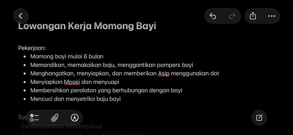 LOKER (lowongan kerja) Momong Bayi / Babysitter