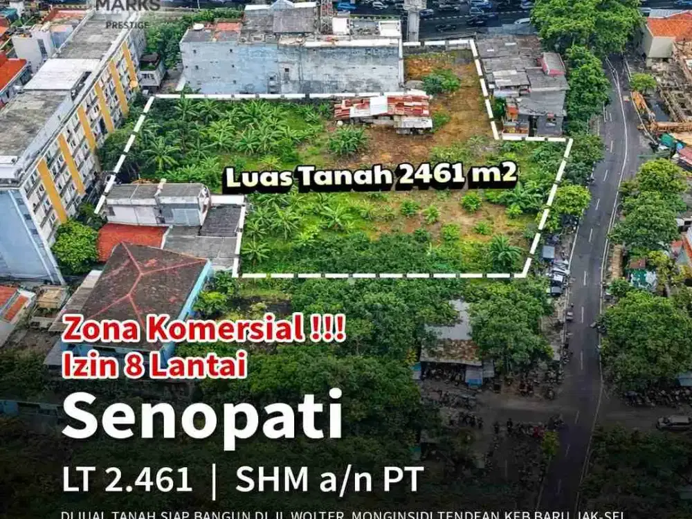 FOR SALE – TANAH KOMERSIAL WOLTER MONGINSIDI
Detail Properti:
• Sertifikat SHGB a/n PT (sampai 2034)
• Luas Tanah 2.461 m²
• Zona Komersial
• Peruntukan Kantor / Apartemen
• Sudah ada Blokplan & IMB
• Rencana Bangunan: 5 Lantai + 1 Basement
• Akses 2 muka