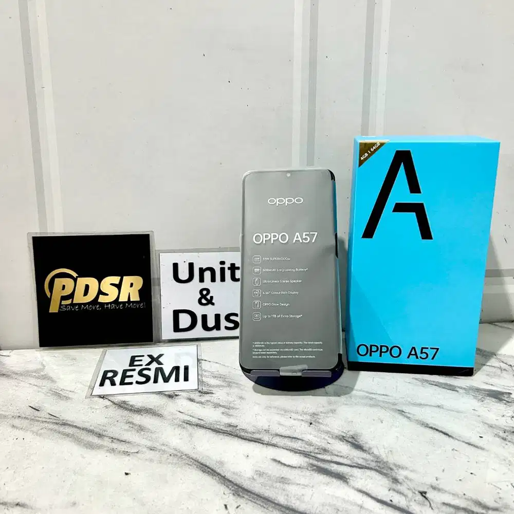 OPPO A57 BLACK 4/64gb UNIT DAN DUS Ex RESMI OPPO Indonesia