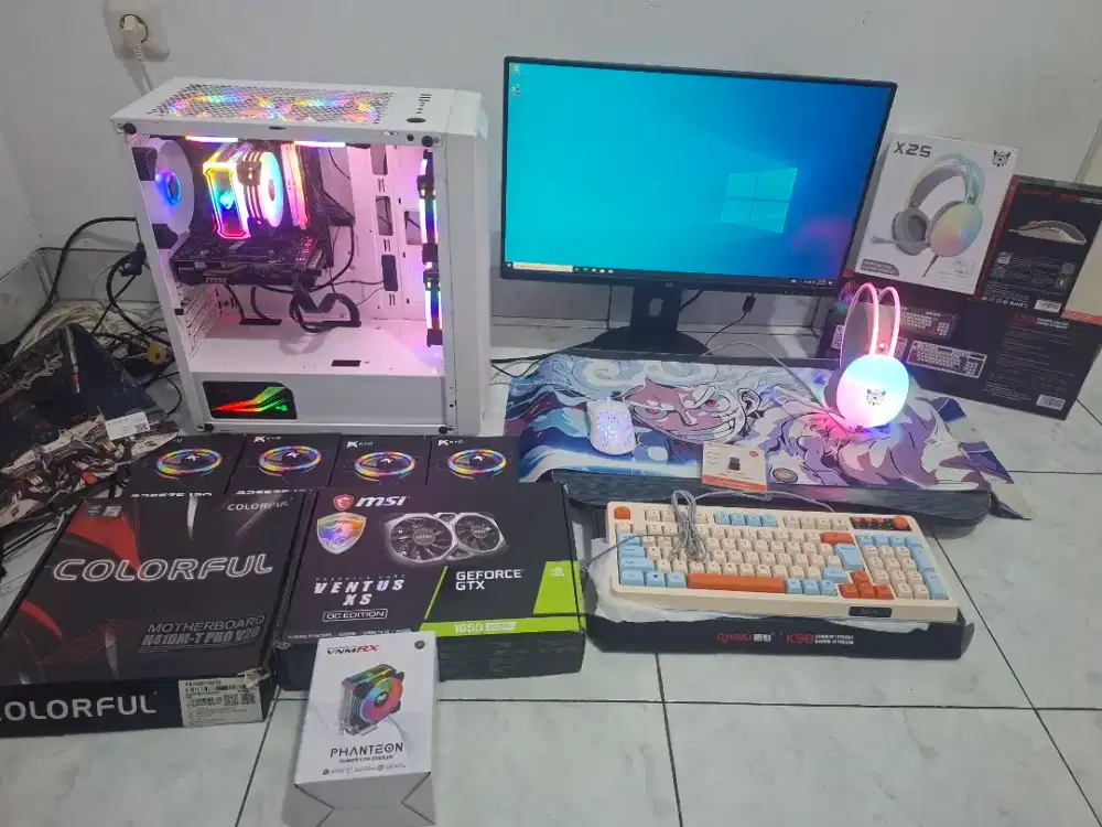 Pc Gaming Pc Fullset Editing core i3 gen 10 Gtx 1650 Super no rtx 3060