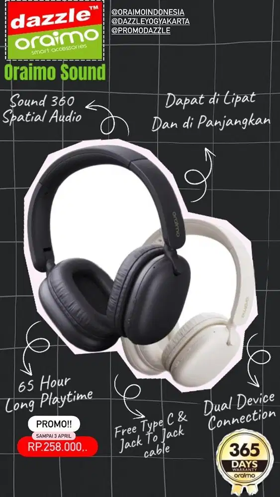 Headphone Oraimo BoomPopLite