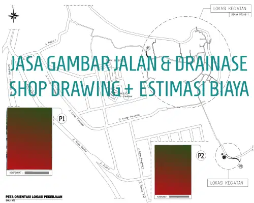 Jasa Gambar Jalan, Drainase dan Shop Drawing AutoCAD