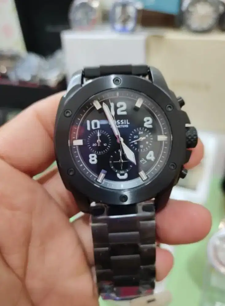 Jam Tangan Pria Fossil Black Chrono (ORI)