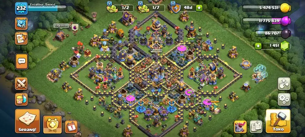 AKUN COC TH 18 FULL HERO DAN ATRIBUTNYA