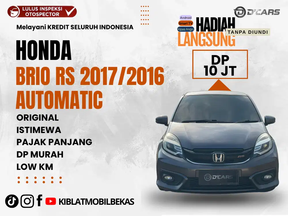 BRIO RS 2017/2016 MATIC LOW KM DP MINIM FACELIFT ORIGINAL ISTIMEWA
