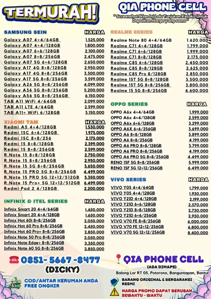 PROMO HP BARU BISA COD | BISA CICILAN