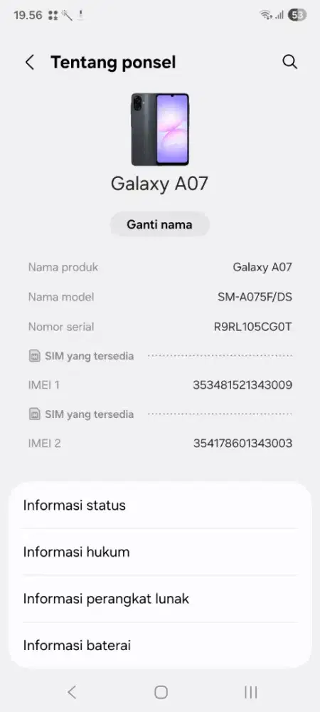 Samsung A07 ram 6/128