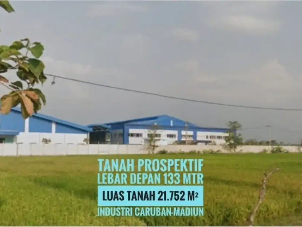 W/ Tanah zona Industri LD 133 mtr, dekat Gerbang Tol CARUBAN Madiun, Lokasi Istimewa
