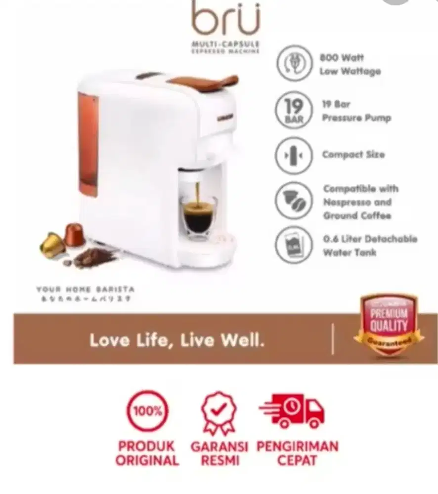 Coffee maker 3in1 capsule dan kopi bubuk UMEDA BRU murah mulus