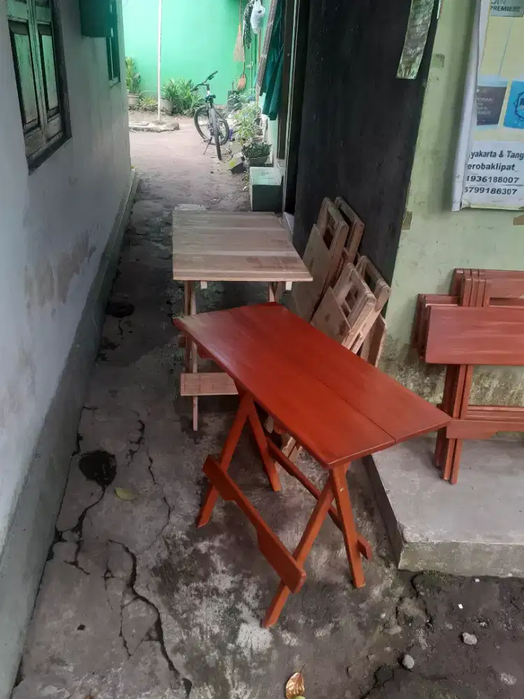 Meja lipat kayu bisa cod