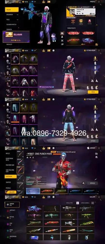 STOK AKUN FF SPEK GG MAX1 SG OPM LOG GOGGLE