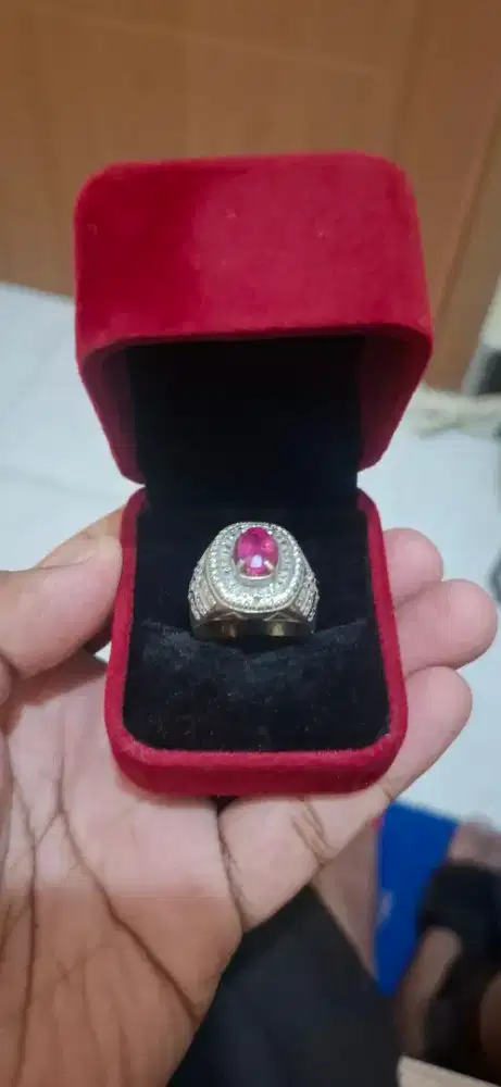 Cincin batu mulia ruby lengkap dgn memo mulus obral murah cuci gudang
