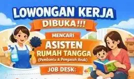 Dicari  ART Beberes + Momong (orang jawa tengah)