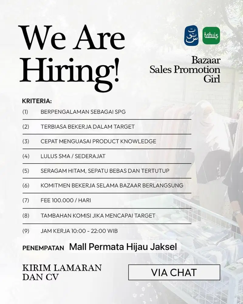 Lowongan SPG/SPB Bazar