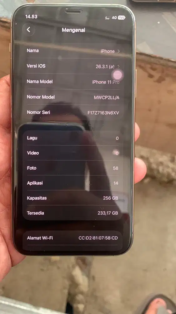 Iphone 11 Pro 256 hp kardus casan