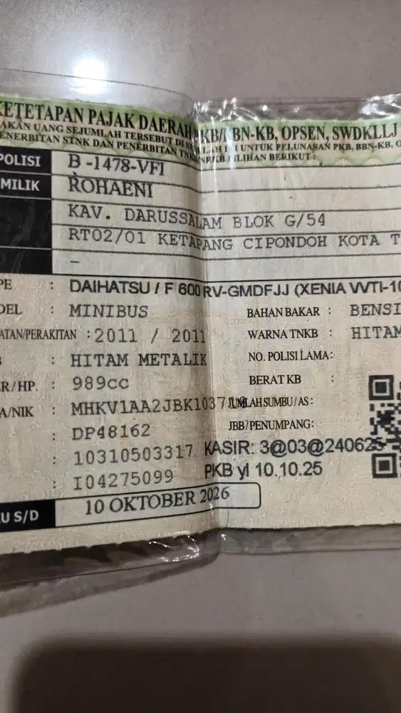 Daihatsu Xenia 2011 Bensin