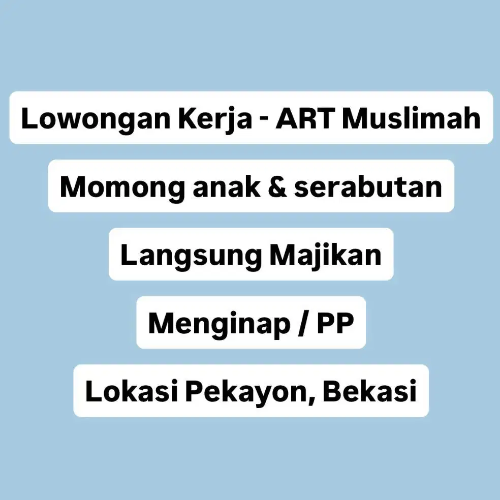 DICARI ART MUSLIMAH MENGINAP/PP - MAJIKAN LANGSUNG