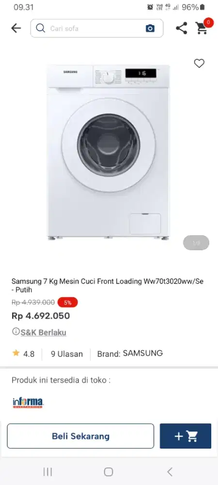 PROMO KREDIT SAMSUNG 7KG MESIN CUCI FRONT LOADING