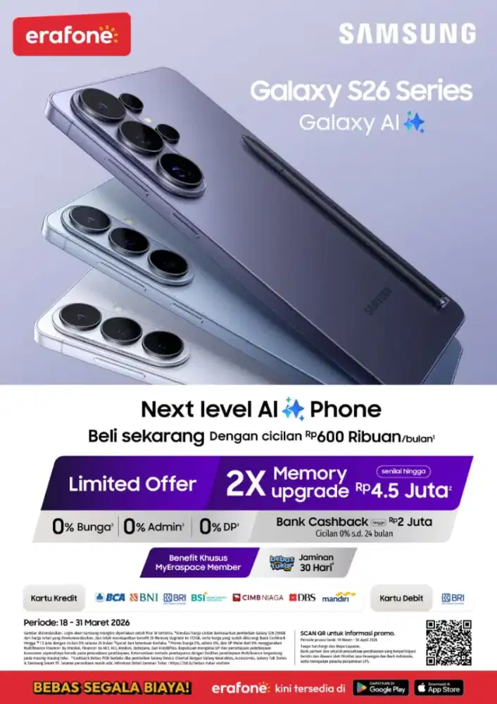 PROMO LAUNCHING NEW GALAXY S26 SERIES DAPATKAN CICILAN MULAI 600RBAN