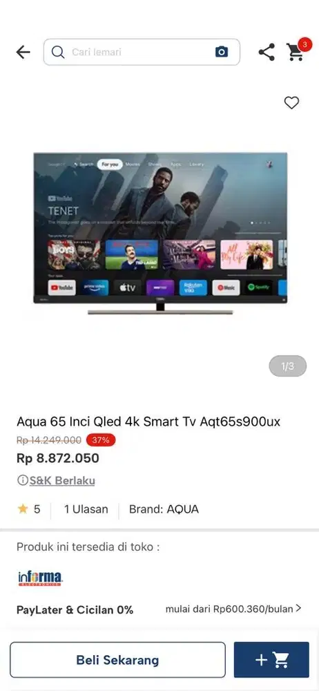 AQUA GOOGLE TV 4K 65 inci