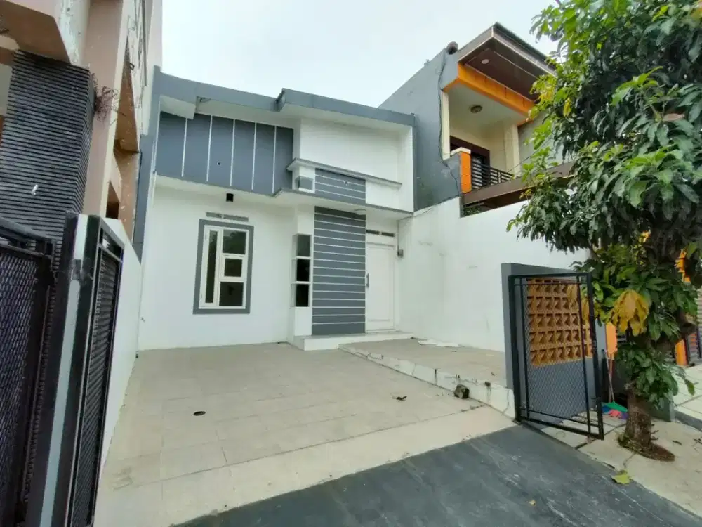 HUNIAN SECOND 3 KAMAR DESAIN MINIMALIS MEZZANINE DI PERUMAHAN GRAHA HARAPAN BUMYAGARA, BEKASI