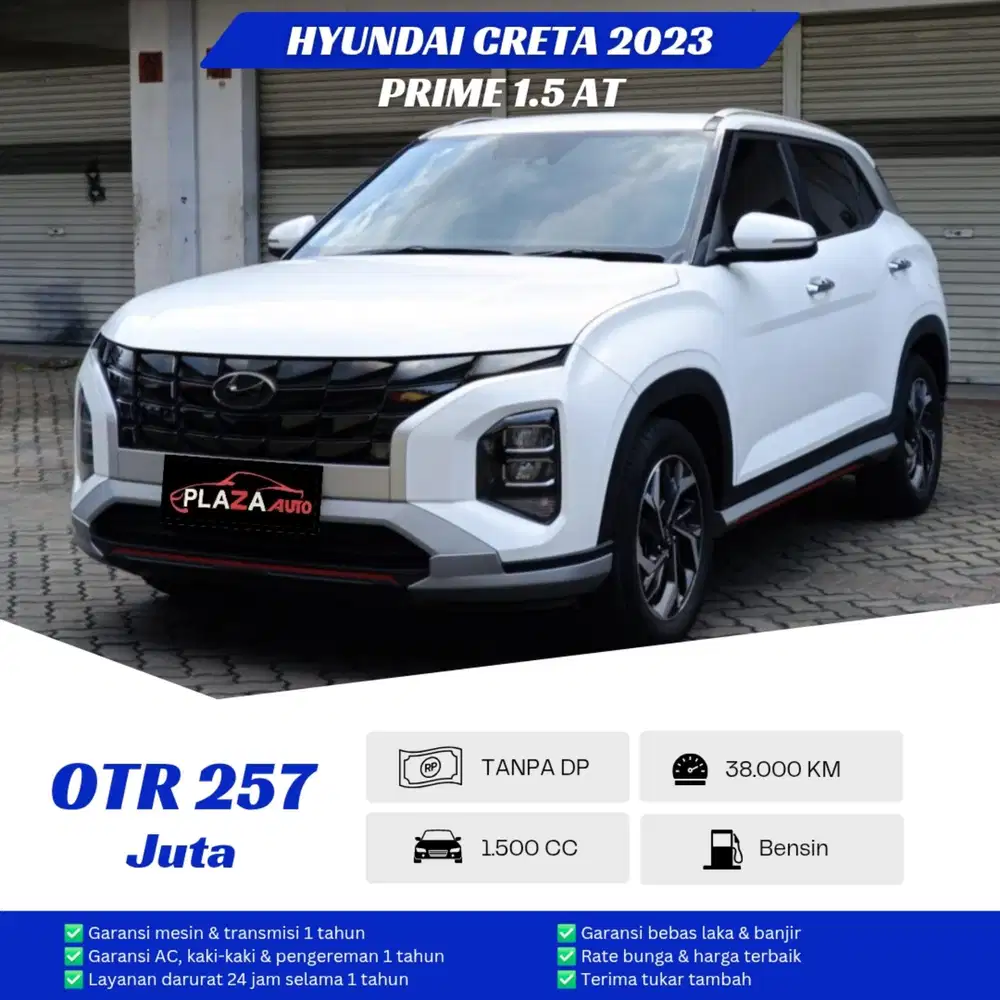 Hyundai Creta 2023
Prime 1.5 Automatic (TANPA DP) Tipe tertinggi