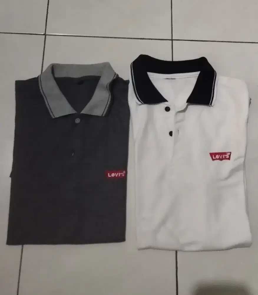 polo shirt levis putih&abu