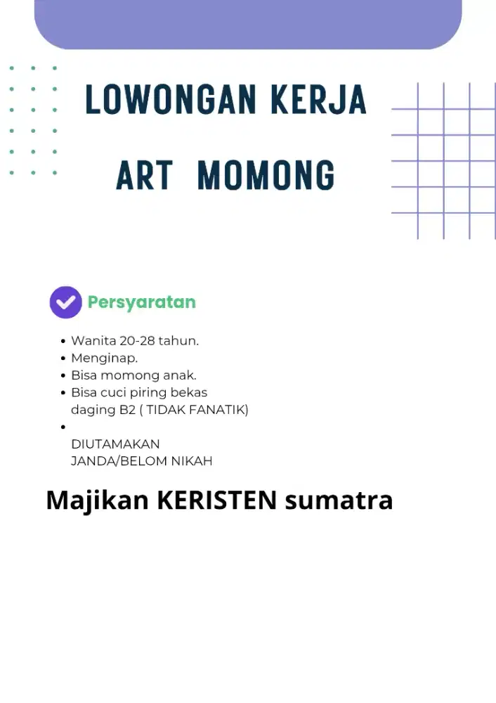 Pembantu, art, momong anak beberes