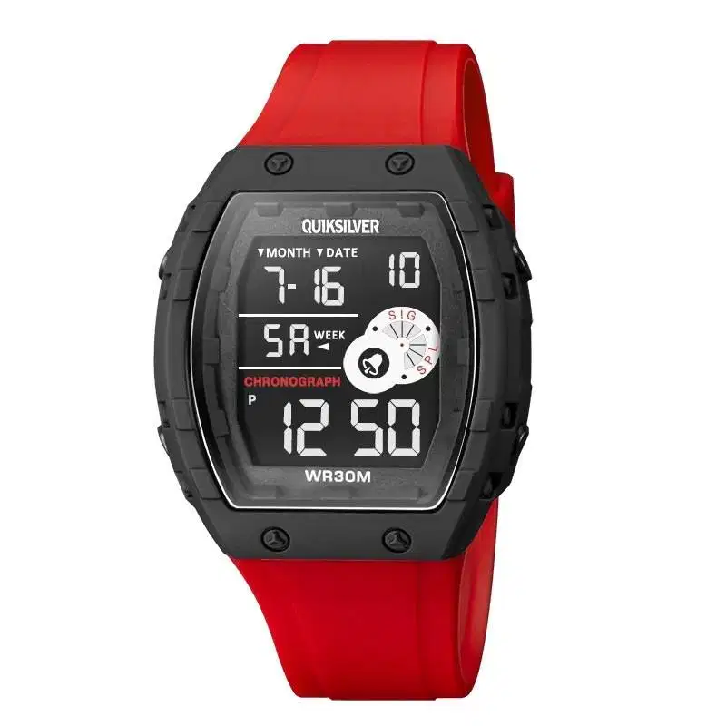 Jam Tangan Digital Pria 2130 Sporty Fungsional Rubber Merah - FJ007