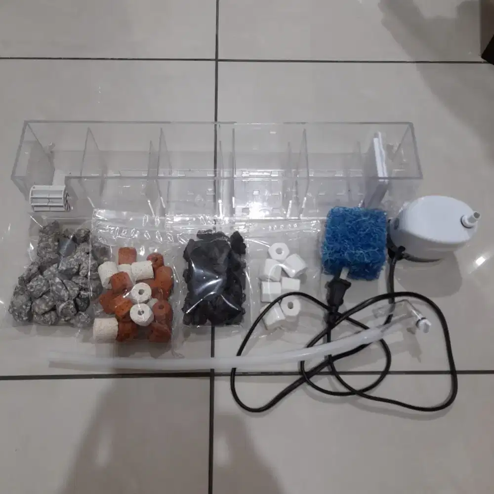 Filter ikan gantung akrilik 5 sekat