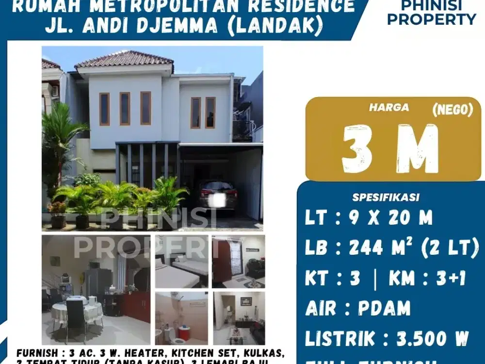 Rumah Tengah Kota di Metropolitan Residence Jalan Andi Djemma